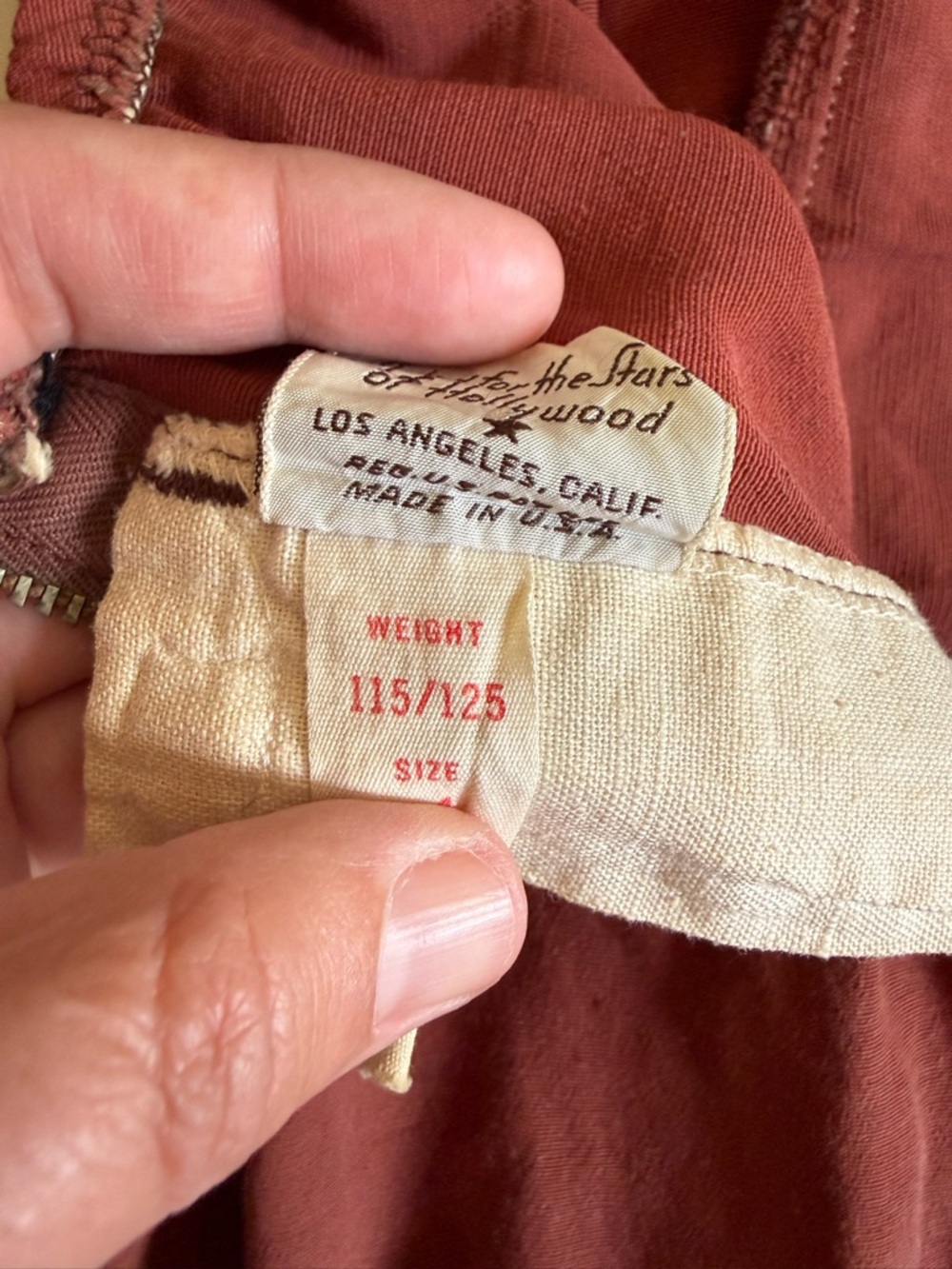 Vintage 1940s 1950s Catalina Rust Brown One-Piece Swimsuit - Picture 7 of 11